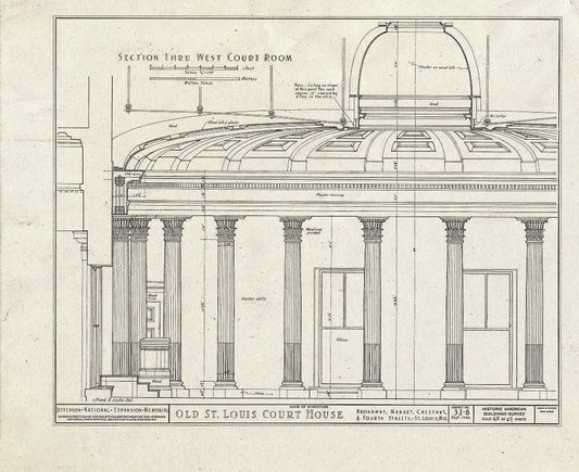 Blueprint HABS MO,96-SALU,8- (Sheet 45 of 49) - Old St. Louis Courthouse, Fourth to Broadway, Market to Chestnut Streets, Saint Louis, Independent City, MO