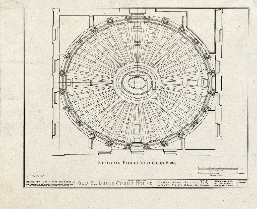 Blueprint HABS MO,96-SALU,8- (Sheet 46 of 49) - Old St. Louis Courthouse, Fourth to Broadway, Market to Chestnut Streets, Saint Louis, Independent City, MO