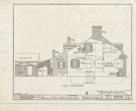 Blueprint HABS MO,97-SAIGEN,2- (Sheet 5 of 7) - Felix & Odile Pratt Valle House, Merchant & Second Streets, Sainte Genevieve, Ste. Genevieve County, MO