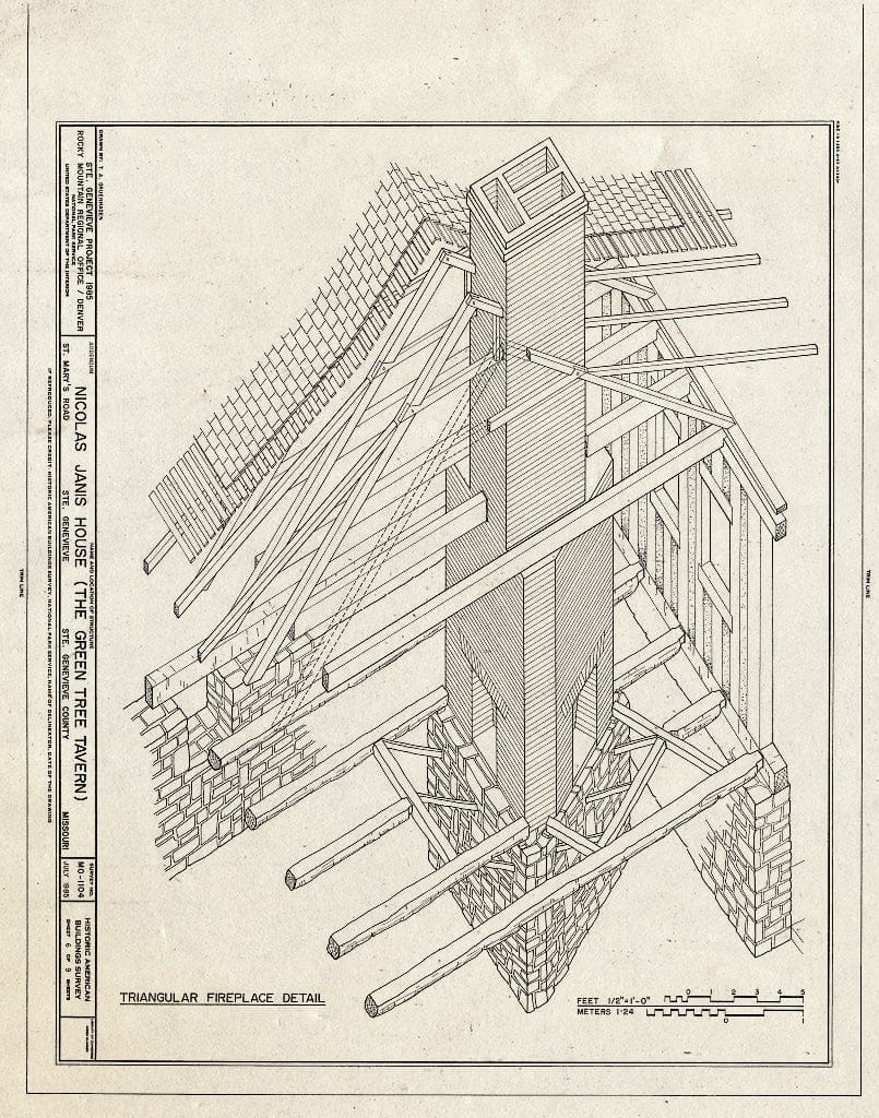 Blueprint HABS MO,97-SAIGEN,5- (Sheet 6 of) - Nicolas Janis House, 244 Old St. Mary's Road, Sainte Genevieve, Ste. Genevieve County, MO