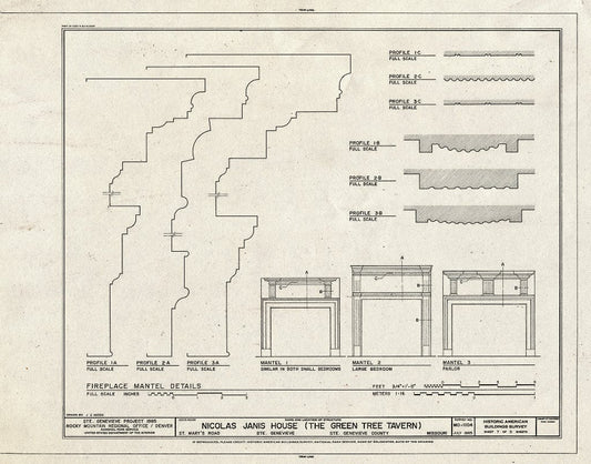 Blueprint HABS MO,97-SAIGEN,5- (Sheet 7 of) - Nicolas Janis House, 244 Old St. Mary's Road, Sainte Genevieve, Ste. Genevieve County, MO
