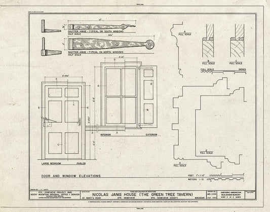 Blueprint HABS MO,97-SAIGEN,5- (Sheet 9 of) - Nicolas Janis House, 244 Old St. Mary's Road, Sainte Genevieve, Ste. Genevieve County, MO