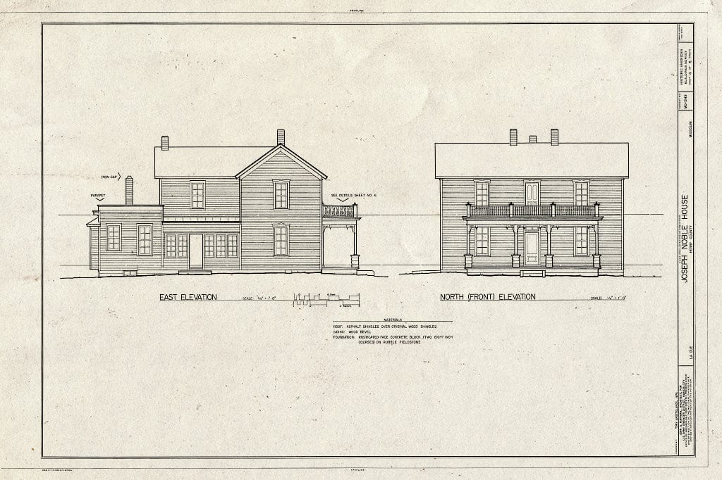 Blueprint HABS MO,42-Clint.V,1- (Sheet 4 of 6) - Joseph Noble House, Route EE in Ladue, Clinton, Henry County, MO