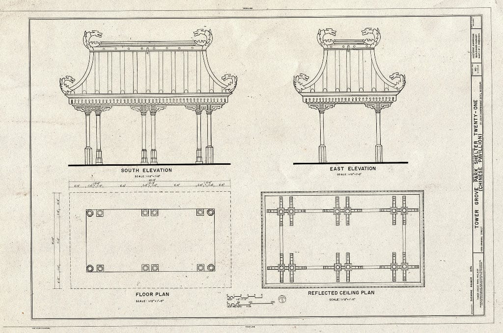 Blueprint HABS MO,96-SALU,46P- (Sheet 1 of 1) - Tower Grove Park, Shelter Twenty-one, 4255 Arsenal Street, Saint Louis, Independent City, MO