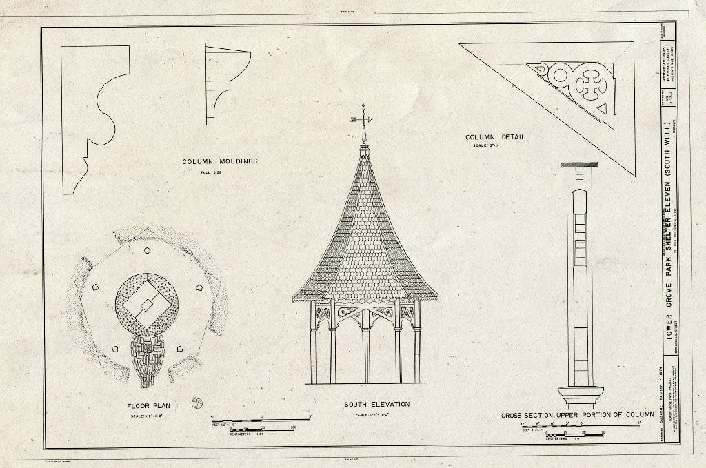 Blueprint HABS MO,96-SALU,46J- (Sheet 1 of 1) - Tower Grove Park, Shelter Eleven, 4255 Arsenal Street, Saint Louis, Independent City, MO