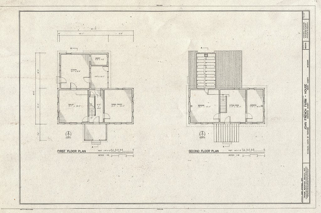 Blueprint HABS MO,42-DEEP.V,5- (Sheet 2 of 4) - John French Farm, South Grand River, Deepwater, Henry County, MO