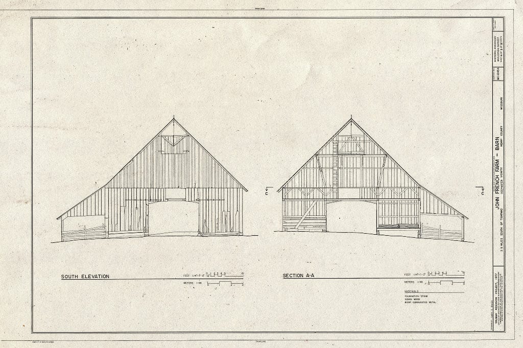 Blueprint HABS MO,42-DEEP.V,5A- (Sheet 4 of 5) - John French Barn, South Grand River Vicinity, Deepwater, Henry County, MO