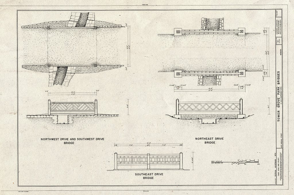 Blueprint HABS MO,96-SALU,46T- (Sheet 1 of 2) - Tower Grove Park, Bridges, 4255 Arsenal Street, Saint Louis, Independent City, MO
