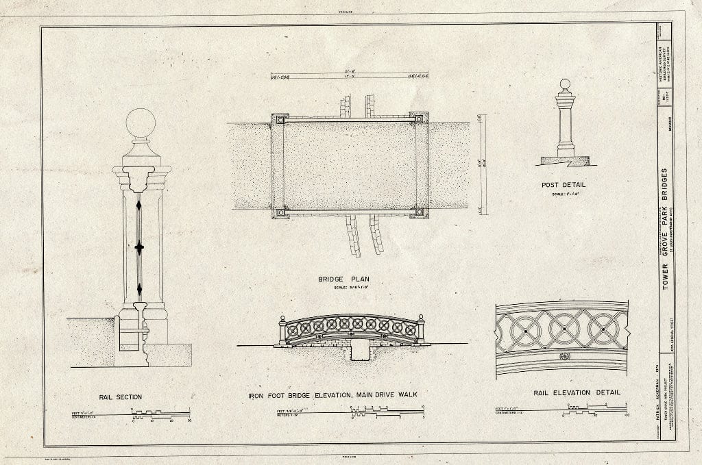 Blueprint HABS MO,96-SALU,46T- (Sheet 2 of 2) - Tower Grove Park, Bridges, 4255 Arsenal Street, Saint Louis, Independent City, MO