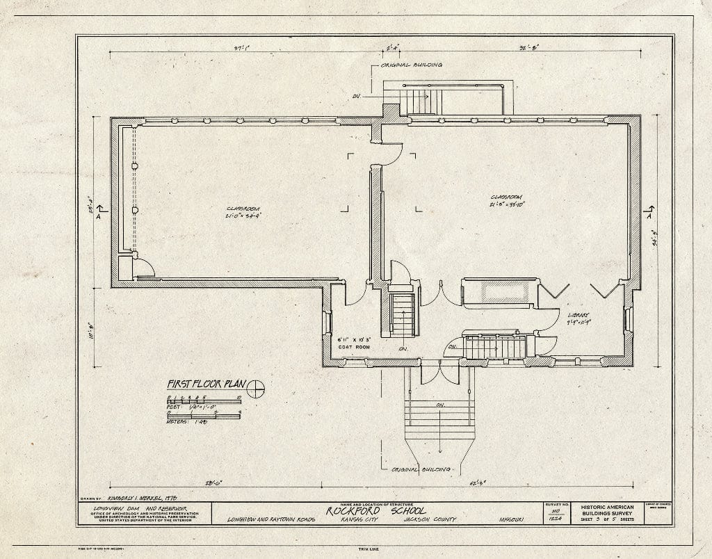 Blueprint HABS MO,48-KANCI,3- (Sheet 3 of 5) - Rockford School, Raytown & Longview Road, Kansas City, Jackson County, MO