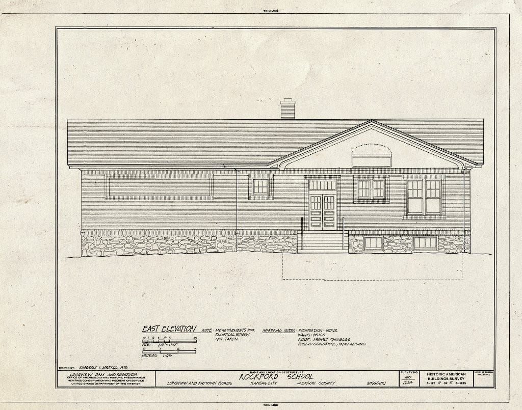 Blueprint HABS MO,48-KANCI,3- (Sheet 4 of 5) - Rockford School, Raytown & Longview Road, Kansas City, Jackson County, MO