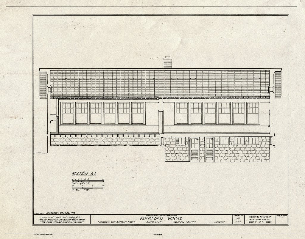Blueprint HABS MO,48-KANCI,3- (Sheet 5 of 5) - Rockford School, Raytown & Longview Road, Kansas City, Jackson County, MO