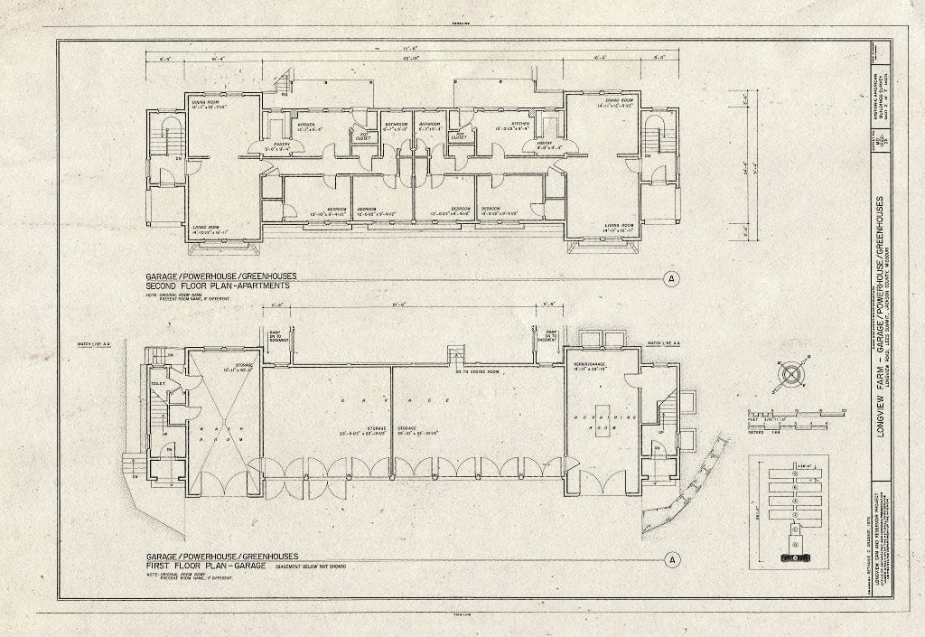 Blueprint HABS MO,48-LESUM,1/25- (Sheet 2 of 7) - Longview Farm, Greenhouses, Lees Summit, Jackson County, MO