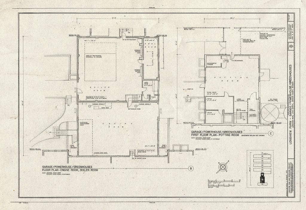 Blueprint HABS MO,48-LESUM,1/25- (Sheet 3 of 7) - Longview Farm, Greenhouses, Lees Summit, Jackson County, MO