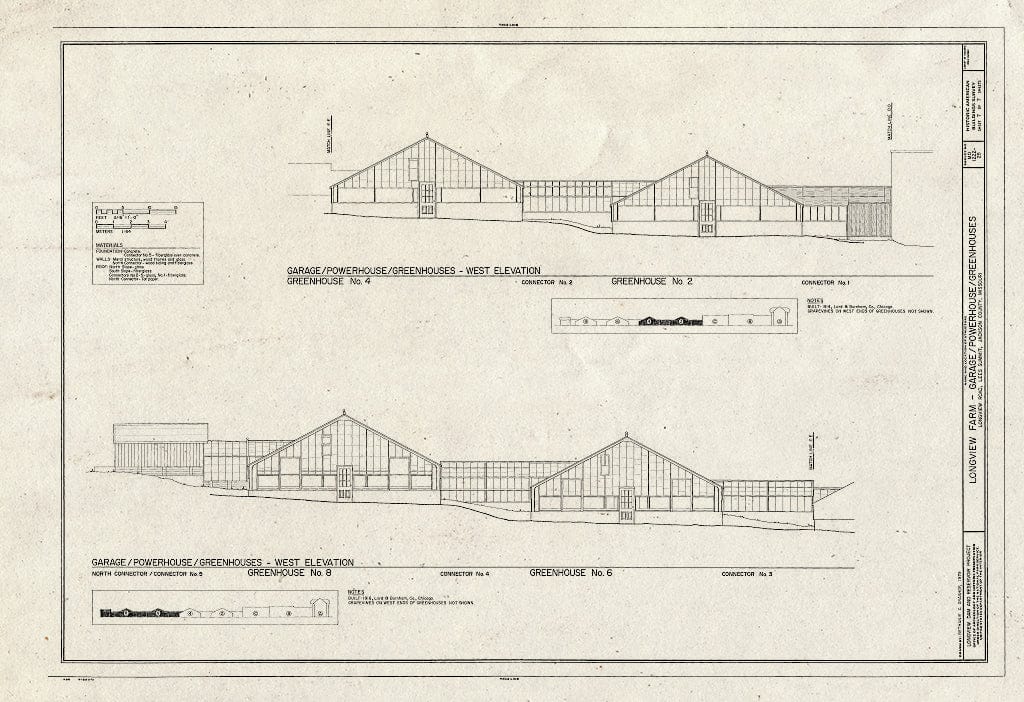 Blueprint HABS MO,48-LESUM,1/25- (Sheet 7 of 7) - Longview Farm, Greenhouses, Lees Summit, Jackson County, MO
