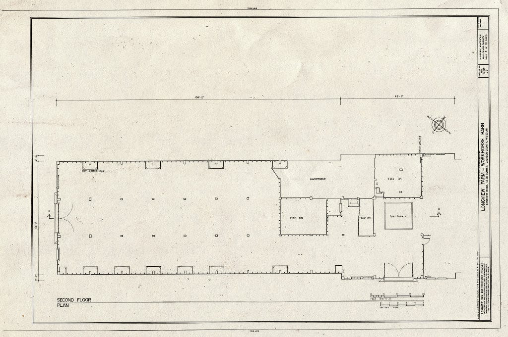 Blueprint HABS MO,48-LESUM,1/29- (Sheet 4 of 10) - Longview Farm, Work Horse Barn, Lees Summit, Jackson County, MO
