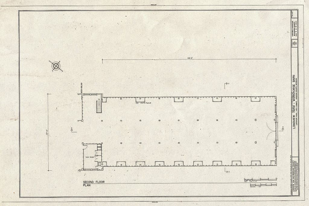 Blueprint HABS MO,48-LESUM,1/29- (Sheet 5 of 10) - Longview Farm, Work Horse Barn, Lees Summit, Jackson County, MO