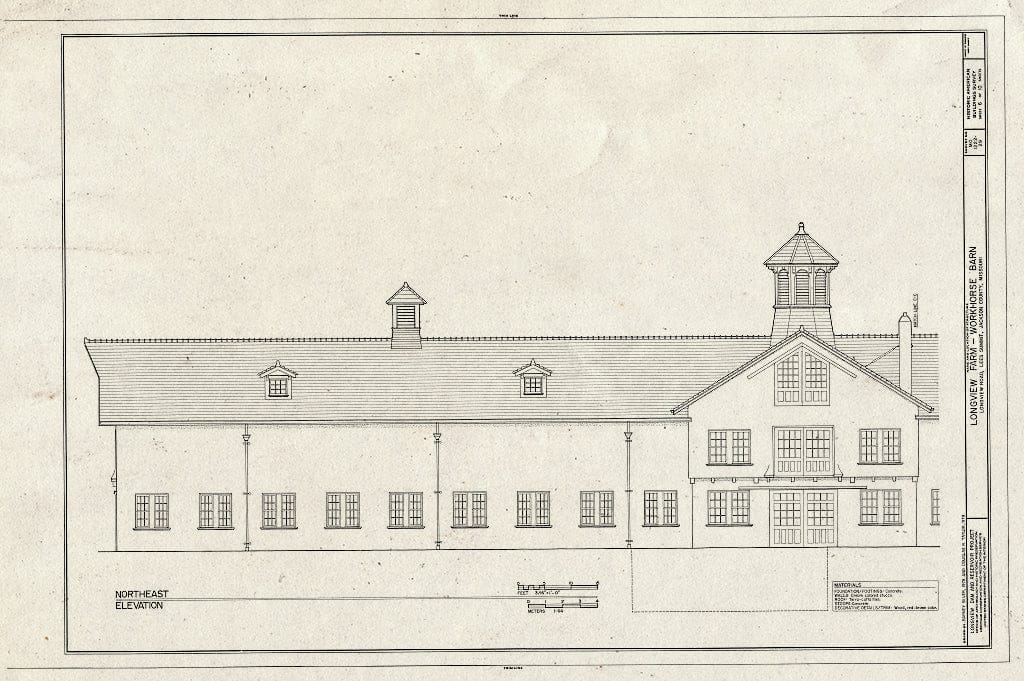 Blueprint HABS MO,48-LESUM,1/29- (Sheet 6 of 10) - Longview Farm, Work Horse Barn, Lees Summit, Jackson County, MO