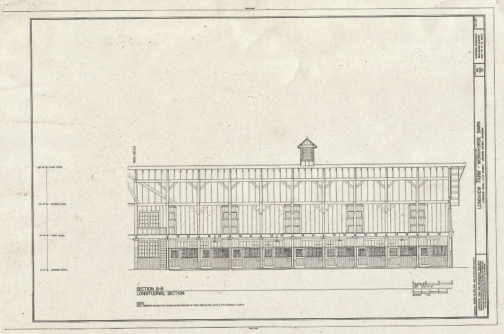 Blueprint HABS MO,48-LESUM,1/29- (Sheet 10 of 10) - Longview Farm, Work Horse Barn, Lees Summit, Jackson County, MO