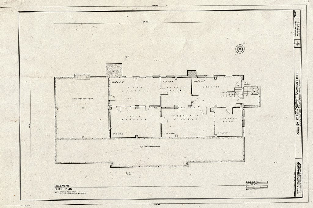 Blueprint HABS MO,48-LESUM,1/33- (Sheet 1 of 7) - Longview Farm, Boarding House, Lees Summit, Jackson County, MO