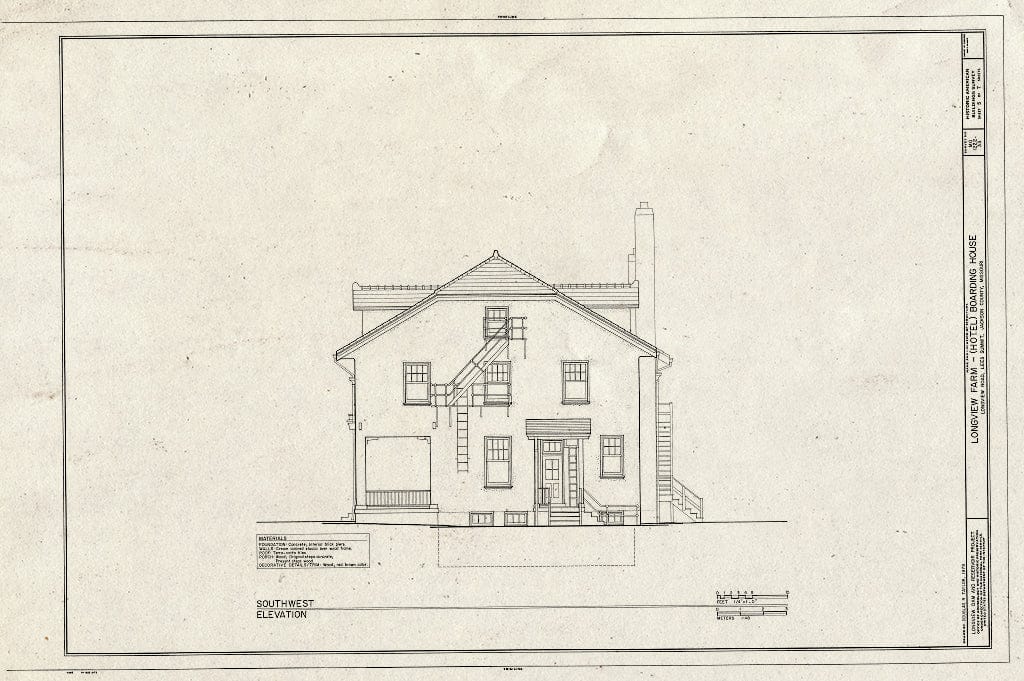 Blueprint HABS MO,48-LESUM,1/33- (Sheet 5 of 7) - Longview Farm, Boarding House, Lees Summit, Jackson County, MO