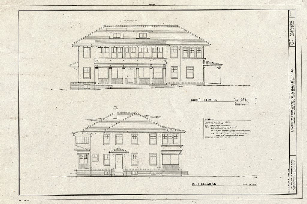 Blueprint HABS MO,48-LESUM,1/42- (Sheet 4 of 5) - Longview Farm, General Manager's House, Lees Summit, Jackson County, MO
