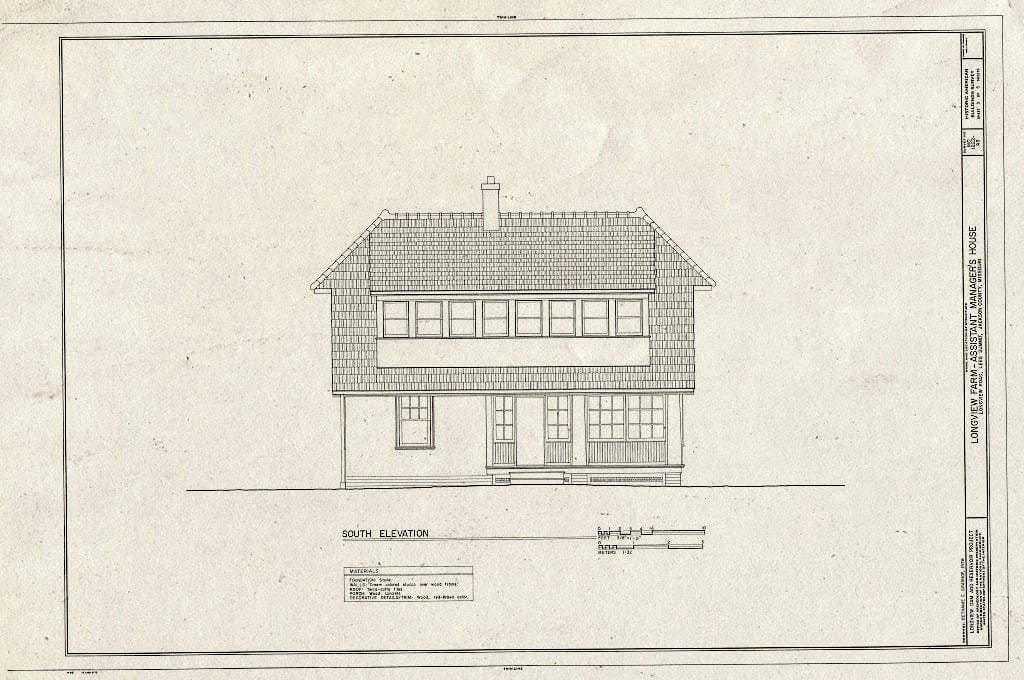Blueprint HABS MO,48-LESUM,1/43- (Sheet 3 of 5) - Longview Farm, Assistant Manager's House, Lees Summit, Jackson County, MO