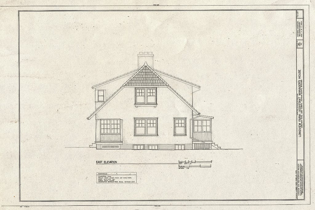 Blueprint HABS MO,48-LESUM,1/43- (Sheet 4 of 5) - Longview Farm, Assistant Manager's House, Lees Summit, Jackson County, MO