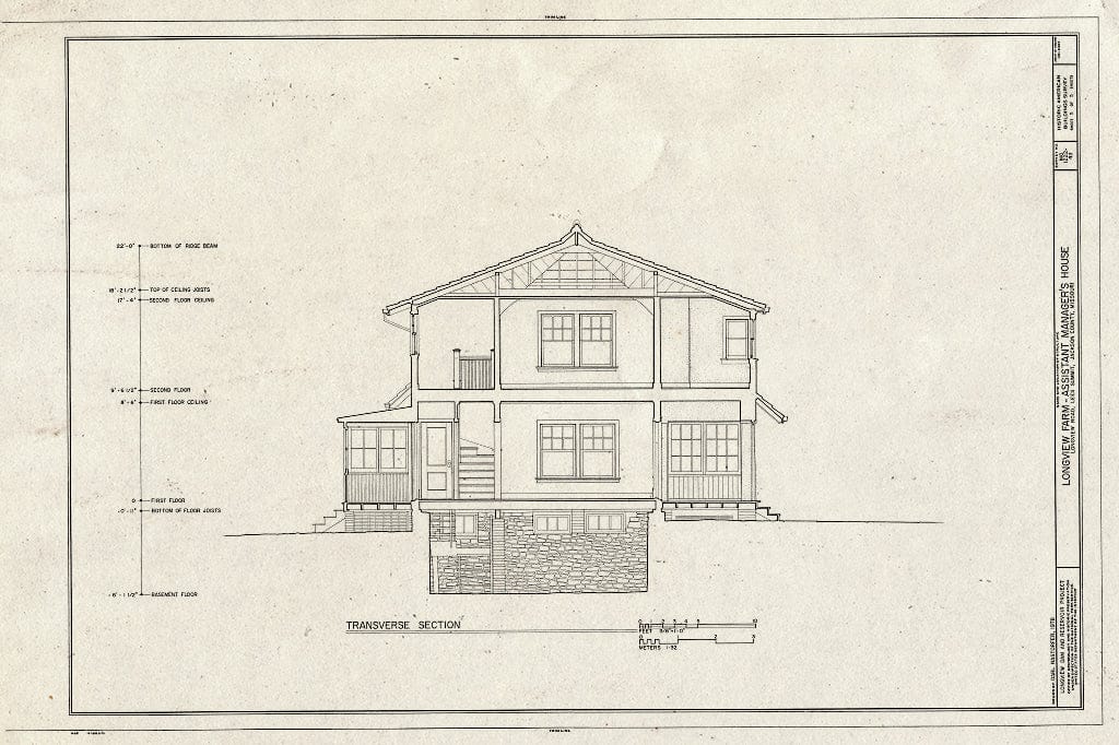 Blueprint HABS MO,48-LESUM,1/43- (Sheet 5 of 5) - Longview Farm, Assistant Manager's House, Lees Summit, Jackson County, MO