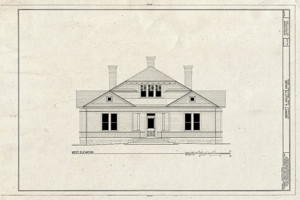 Blueprint HABS MO,69-Flor,1- (Sheet 3 of 5) - Merritt A. Violette House, State Route 107 & County Route U Vicinity, Florida, Monroe County, MO