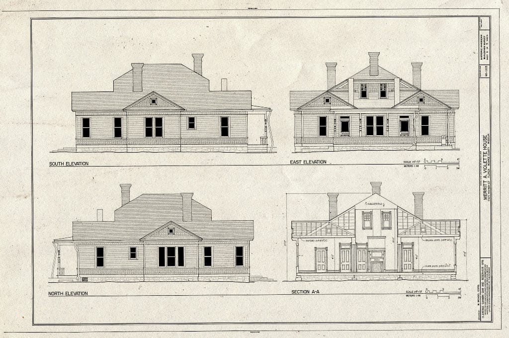 Blueprint HABS MO,69-Flor,1- (Sheet 4 of 5) - Merritt A. Violette House, State Route 107 & County Route U Vicinity, Florida, Monroe County, MO