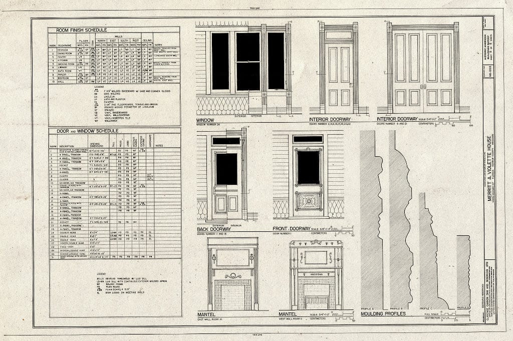 Blueprint HABS MO,69-Flor,1- (Sheet 5 of 5) - Merritt A. Violette House, State Route 107 & County Route U Vicinity, Florida, Monroe County, MO
