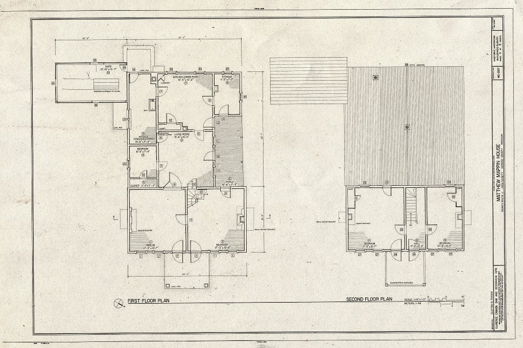 Blueprint HABS MO,69-GOSS.V,2- (Sheet 2 of 5) - Matthew Mappin House, County Route U, Goss, Monroe County, MO