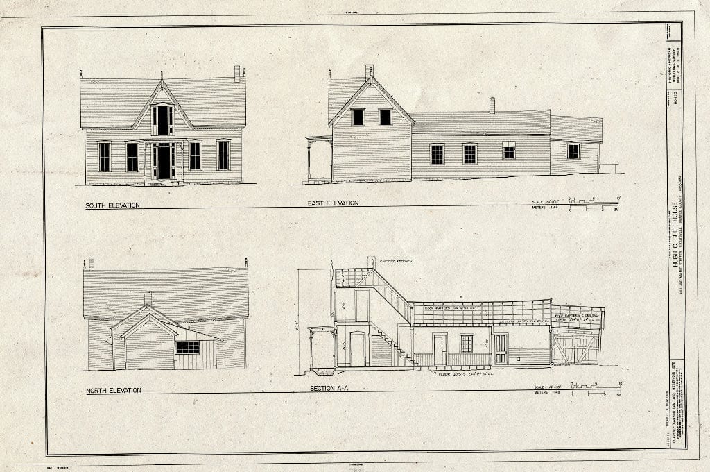 Blueprint HABS MO,69-Stout,2- (Sheet 2 of 2) - Hugh C. Slee House, Hill & Walnut Streets, Stoutsville, Monroe County, MO