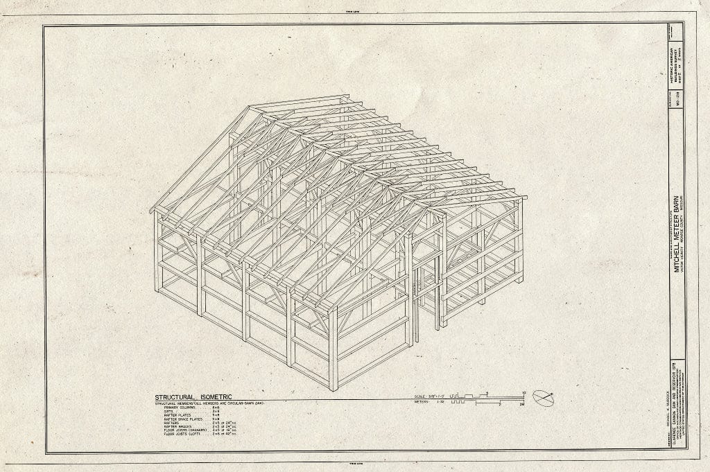 Blueprint HABS MO,69-VICT.V,2- (Sheet 2 of 2) - Mitchell Meeter Barn, State Route 154 Vicinity, Victor, Monroe County, MO