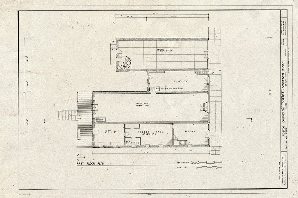 Blueprint HABS MO,93-ROSC,1- (Sheet 2 of 6) - Commercial Block, Main & First Streets, Roscoe, St. Clair County, MO