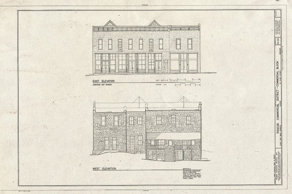 Blueprint HABS MO,93-ROSC,1- (Sheet 4 of 6) - Commercial Block, Main & First Streets, Roscoe, St. Clair County, MO