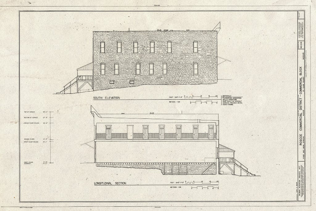Blueprint HABS MO,93-ROSC,1- (Sheet 5 of 6) - Commercial Block, Main & First Streets, Roscoe, St. Clair County, MO