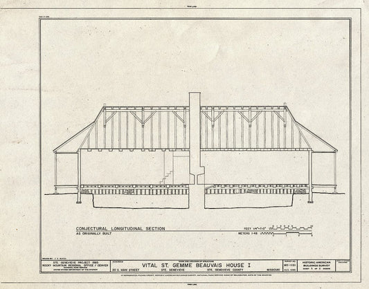 Blueprint HABS MO,97-SAIGEN,20- (Sheet 5 of 7) - Vital St. Gemme Beauvais House I, 20 South Main Street, Sainte Genevieve, Ste. Genevieve County, MO
