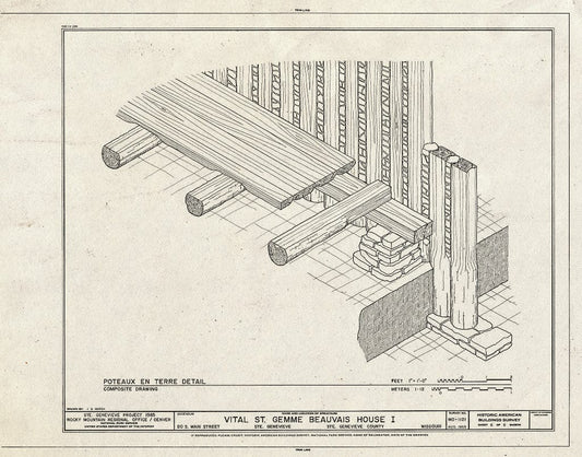 Blueprint HABS MO,97-SAIGEN,20- (Sheet 6 of 7) - Vital St. Gemme Beauvais House I, 20 South Main Street, Sainte Genevieve, Ste. Genevieve County, MO