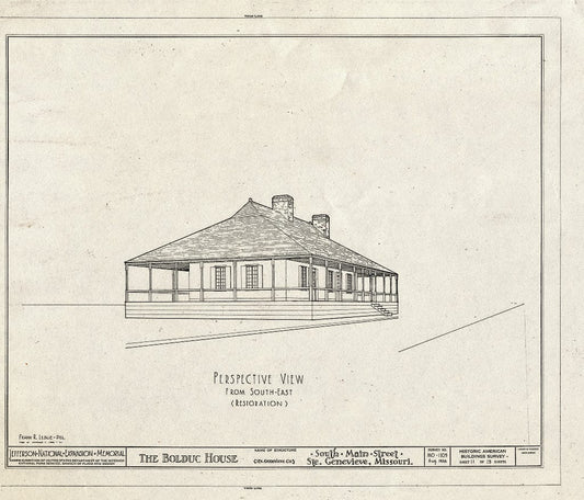 Blueprint HABS MO,97-SAIGEN,6- (Sheet 11 of 13) - Louis Bolduc House, 123 South Main Street, Sainte Genevieve, Ste. Genevieve County, MO