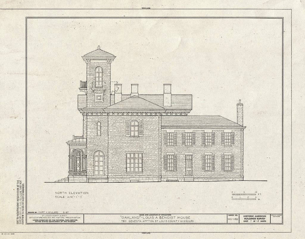 Blueprint HABS MO,95-AFT,1- (Sheet 7 of 12) - Oakland, 7801 Genesta Street, Affton, St. Louis County, MO