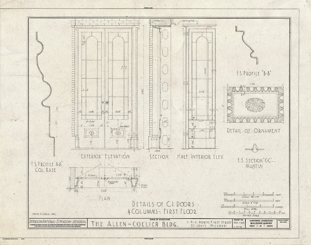 Blueprint HABS MO,96-SALU,71- (Sheet 4 of 7) - Allen-Collier Building, 7-11 North First Street, Saint Louis, Independent City, MO