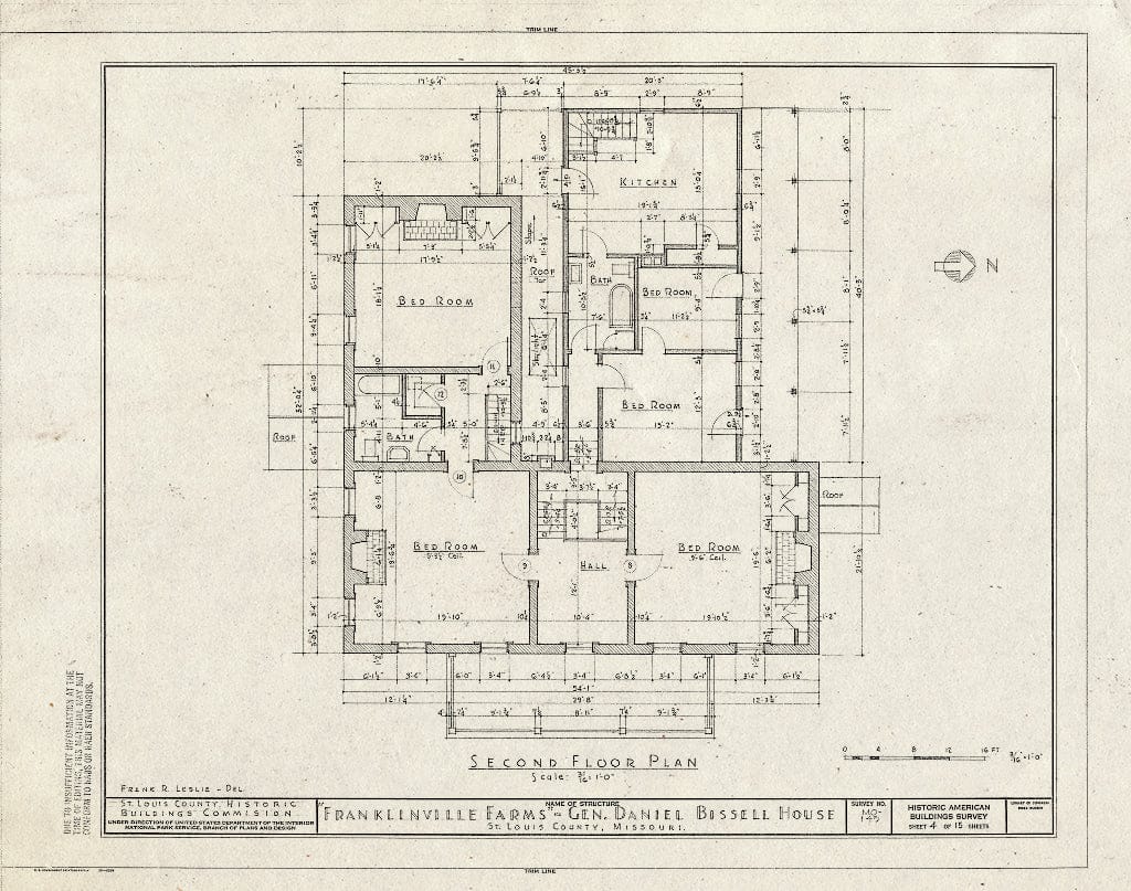 Blueprint HABS MO,95-BELNEB,1- (Sheet 4 of 15) - Franklinville Farms, 10225 Bellefontaine Road, Bellefontaine, St. Louis County, MO