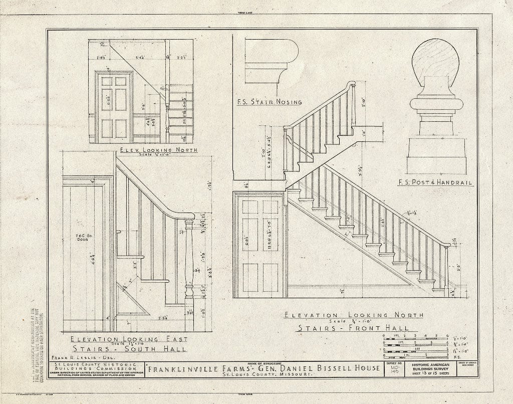 Blueprint HABS MO,95-BELNEB,1- (Sheet 13 of 15) - Franklinville Farms, 10225 Bellefontaine Road, Bellefontaine, St. Louis County, MO