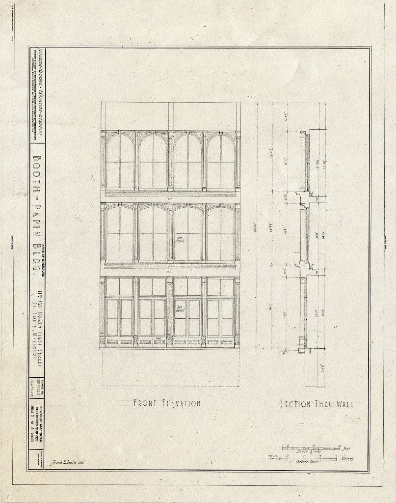 Blueprint HABS MO,96-SALU,73- (Sheet 2 of 6) - Booth-Papin Building, 119-121 North First Street, Saint Louis, Independent City, MO