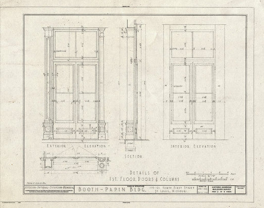 Blueprint HABS MO,96-SALU,73- (Sheet 3 of 6) - Booth-Papin Building, 119-121 North First Street, Saint Louis, Independent City, MO
