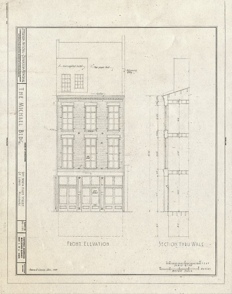 Blueprint HABS MO,96-SALU,69- (Sheet 2 of 6) - Michael Building, 207 North First Street, Saint Louis, Independent City, MO