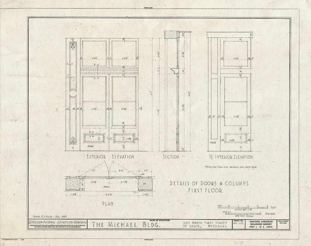 Blueprint HABS MO,96-SALU,69- (Sheet 3 of 6) - Michael Building, 207 North First Street, Saint Louis, Independent City, MO