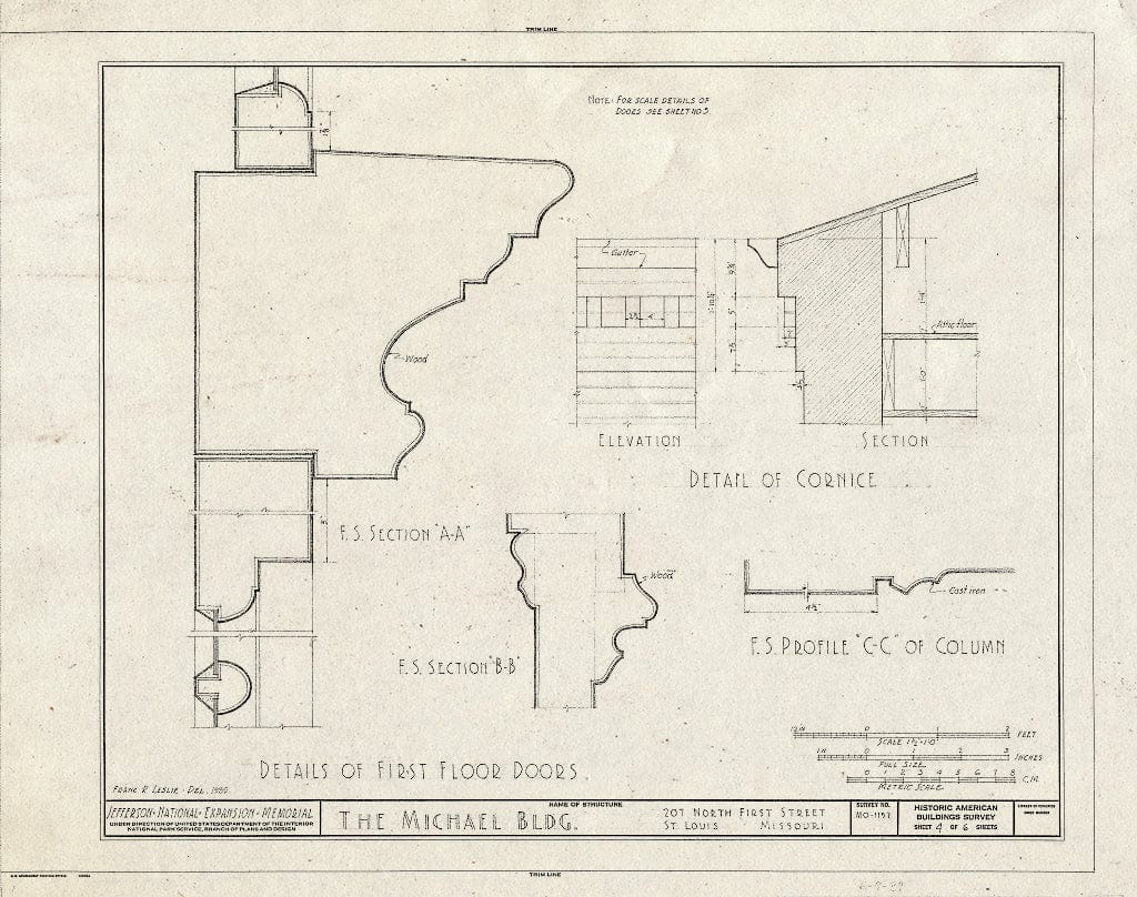 Blueprint HABS MO,96-SALU,69- (Sheet 4 of 6) - Michael Building, 207 North First Street, Saint Louis, Independent City, MO